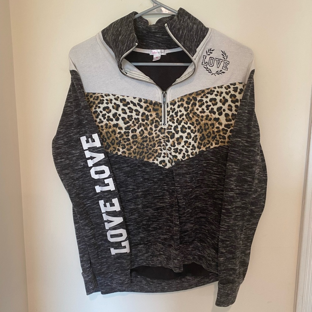 Quarter zip pullover sweatshirt